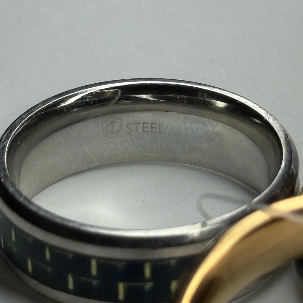 West Coast Jewelry Men’s 3 ring : 2 stainless steel & 1 tungsten carbide 11 New
